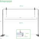 2ft Grow Light for Seed Starting,LED Grow Lamp for Indoor Plants,Seedling Grow Light with Stand,Seed Starter Light Kit with Natural White Spectrum,Height Adjustable,Iron Frame,Timer Outlet