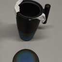 Suyika Tomotime Ceramic Tea Cup with Infuser and Lid Tea Mugs Wooden Handle 400ml/13.5oz Black cyan (01-Black & Blue)