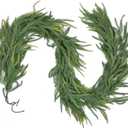 DearHouse Pine Garland Christmas Decoration, Artificial Greenery Garland Norfolk Pine Leaves for Holiday Season Mantel Fireplace Table Runner Centerpiece (Pine Garland)