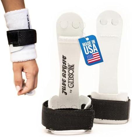 Gibson Athletic Just Right Uneven Bar Gymnastics Grips for Girls - Narrow Fit Leather Hand Grips for Gymnastics Bars - Gymnastics Equipment & Accessories, Made in USA XXS