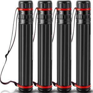 4 Pcs Large Extendable Poster Tubes from 30'' to 49' with Strap Poster Carrying Case Telescoping Tube Portable Blueprint for Posters, Blueprints, Artwork, Map Storage(Classic Standard Style), 31.5 x 9.06 x 9.06 inches