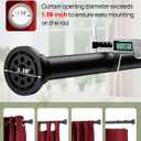 ALLZONE Tension Curtain Rod for Window, 83-123 Inches, Heavy Duty Curtain Rods No Drilling, Non-Slip Bathroom Shower Tension Rod, Renter Friendly, Adjustable, Spring Loaded, Extra Long, Black