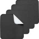 Waterproof Chair Pads for Incontinence, 4 Pack Reusable Seat Protector Pads 22" x 21", Washable Chair Protector Seat Cover, Absorbent Incontinence Pad for Bed, Wheelchair, Kid & Pet - Black