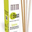 100 PCS of 8.25 Inches Individually Wrapped Biodegradable Straws  Made of Vegetable Fibers, Best Environment Friendly Drinking Straws for Hot and Cold Beverages