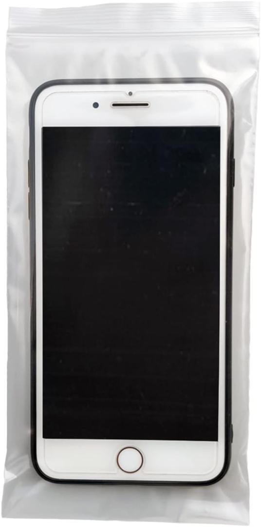 100Pcs Transparent Mobile Phone Dust Bag Flat Mouth Disposable Cell Phone Anti-Scratch Display Bags Protective Cover (9x19 cm)