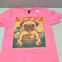 Funny Kawaii Ramen Pug Japanese Noodles Pug Eating Ramen T-Shirt, Pink, Size S
