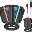 Charging Dock for Switch 2 Joy-Con Controllers, Single-Direction Magnetic Controller Charger Station with LED Indicators & Overcharge Protection for Joycon 2 Game Console Accessories (Round)