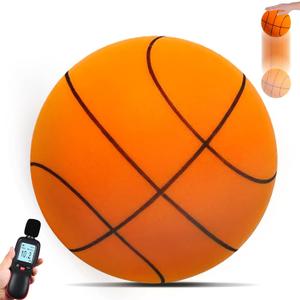 Silent Basketball Size 7(29.5), Soft Foam Ball Soundless for Quiet Dribbling and Indoor Training, Grooved Airless Higher Bounce Ball for Indoor Games