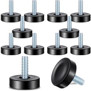 M6 Thread Leveling Feet,12 Pack Adjustable Furniture Legs Screw for Wire Shelving Posts Durable Floor-Safe for Table Chair Cabinet Stool Sofa Wardrobe