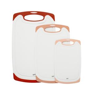 Glad Cutting Boards for Kitchen - 3pc Cutting Board Set with Juice Grooves and Non Slip Handles - Assorted Sizes for Meat, Vegetables, and Fruit - Non Porous, Dishwasher Safe, Rust