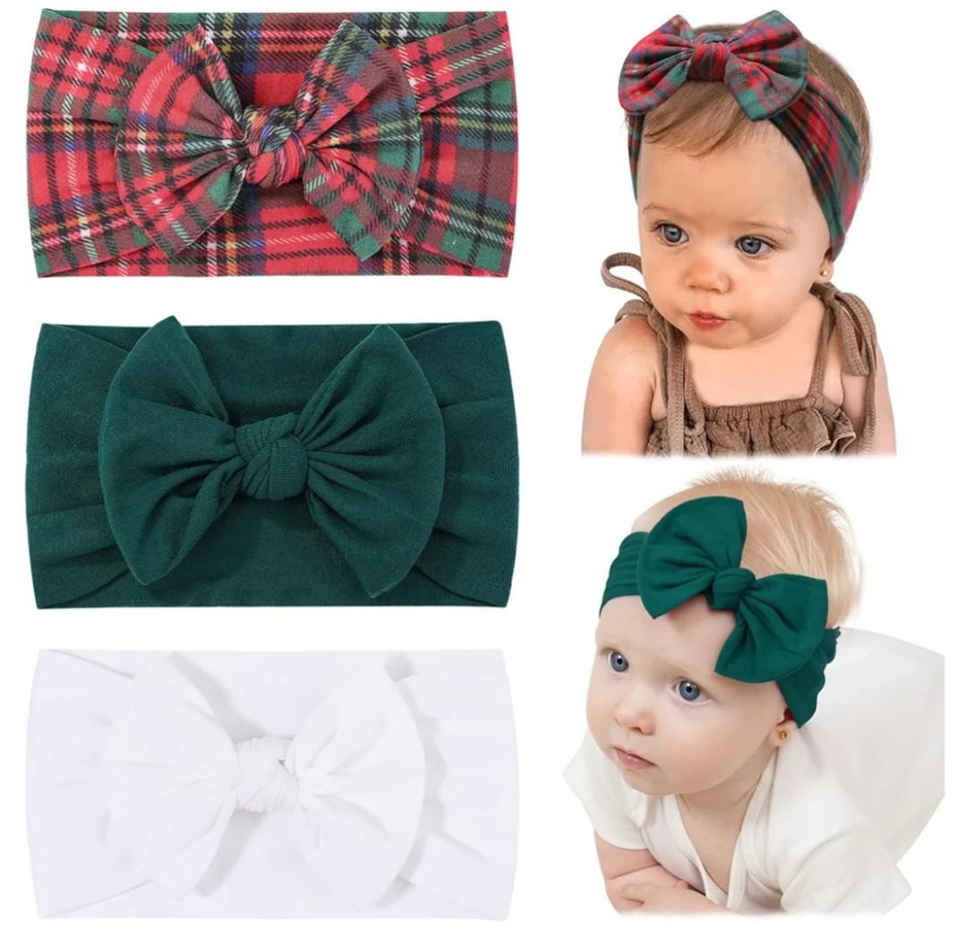 jollybows 3PCS Baby Nylon Headbands Christmas Hairbands Hair Bow Elastics for Baby Girls Newborn Infant Toddlers Kids (10-White+Green+Plaid, 3 Count (Pack of 1))
Amazon's Choice