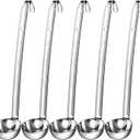 Cunhill 5 Pcs Soup Ladles Stainless Steel Serving Ladles with Long Handle for Serving, Cooking, Stirring, Portioning Kitchen Restaurant Accessories(2 oz)