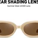 Trendy Skinny Oval Sunglasses for Women Men Retro 90s Fashion Narrow Square Rectangle Sunglasses Vintage UV400 (Light Brown Frame-brown Lens)