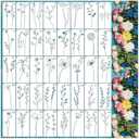Pack of 2, 40pcs Flower Stencils for Painting on Wood Small Floral Spring Plant Leaves Stencils Paint Burning Patterns Template on Art Craft Canvas Wall Fabric Rock (40 Flower)