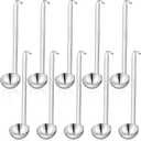 10 Pcs Stainless Steel Ladle 2 oz Soup Ladle with 10" Long Handle Spoon Heavy-Duty Metal Spoon Sets Serving Ladles for Serving, Cooking, Gravy, Portioning, Stirring