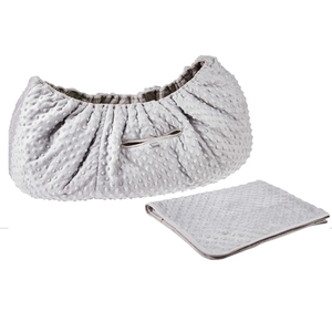 Tadpoles Minky Dot Moses Basket Bedding Only Set, Grey Tadpoles Minky Dot Moses Basket Bedding Only Set, Grey