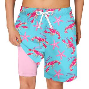 BFUSTYLE Boys Swim Trunks Kid Swim Short with Compression Liner Little Boys Bathing Suit