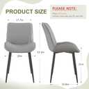 VECELO Dining Chairs Set of 4, Modern Upholstered Faux Leather Cushion Seat and Metal Legs for Kitchen, Living Room, Grey