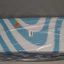 Vaukki Waterproof Outdoor Rug 9x12 Teal Striped Patio Mat