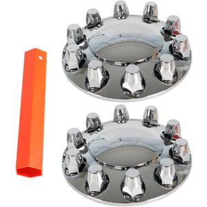 2PCS Front Wheel Covers Hub Axle Semi Plastic ABS Chrome Pair 33mm Nut Covers