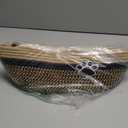 Small Woven Baskets for Organizing Rope Storage Basket with Handle Cute Cotton Nursery Gift Dog Toy Bins Organizer-Black&Beige