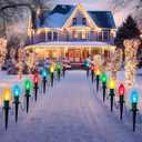 Joiedomi Christmas C9 Pathway Lights Outdoor Decorations 24 Packs, 30.75ft Xmas Multicolor Pathway Marker String Lights for Holiday Waterproof Outside Yard Garden, Party, Walkway Decor