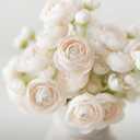 Ling's moment Ranunculus Artificial Flower, Faux Silk Mini Ranunculus Flowers for DIY Bouquet, Bulk Fake Wedding Filler Flowers for Centerpieces Arrangements Bridal Shower Decorations, Cream