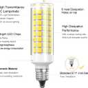 E11 LED Light Bulbs Dimmable 7W Equivalent to Halogen Bulb 75W-80W 730LM, E11 Mini Candelabra Base JD T3 T4 Corn Light Bulb AC 120V for Kitchen Chandelier Home Lighting (Daylight White, 2 Pack)