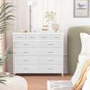 VASICAR Chest of Drawers for Bedroom with 12 Deep Drawers Tall Fabric Dresser, Storage Cabinet for Closet, Nursery, Bedside, Living Room, Entryway, Hallway (White), Large