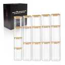 LIBWYS 16-Pack Square Glass Storage Jars with Bamboo Lids (0.6Qt/1.06Qt)