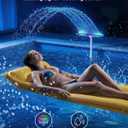 Pool Fountain for Above Ground Pools with 10-Color Lights, 360 Adjustable Water Sprinkler Dual High-Pressure Spray