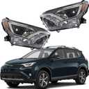 LABLT Headlights Replacement for 2016 2017 2018 RAV4 Tube Bar Halogen Projector Headlights Pair Left+Right Side(Passenger Driver Side)