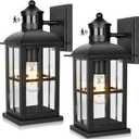 13in Motion Sensor Porch Lights, Anti-Rust 100% Aluminum Dusk to Dawn Outdoor Light Fixtures, Exterior Wall Lanterns Sconce Lighting Black, Outside Lights for House Wall Mount for Entryway Garage, 2 packs