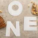 3pcs The Letters ONE Wooden Charcuterie Board, 12 Inch Larger 1st Birthday Food Trays, Fillable The Letters Shaped Serving Platter for Food Snack Dessert, Perfect for Birthday Party