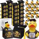 Gersoniel 24 Set Graduation Duck Party Favors 24 Graduation Rubber Duck 24 Grad Cap Box Class of 2026 Candy Box with Tassel Grad Gfits for Elementary Preschool Kindergarten Student Supplies(Black)