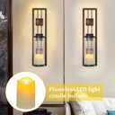 Shelving Solution Wall Sconce Candle Holder Metal Wall Decorations for Living Room, Bathroom, Dining Room, Set of 2, Bronze, 3.9"L x 3.1"W x 15.7"H