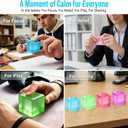 4 x Squishy Ice Cube Stress Balls, Slow Rising Stress Relief Toy, Squeeze Ball Fidget Toys for Adults Teens Boys Girls, Sensory Toys for Kids with Autism, Party Favors Gifts (Blue)
