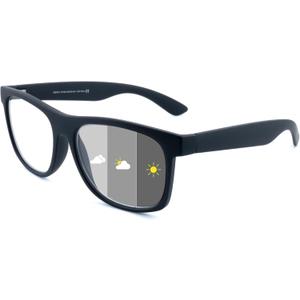 Photochromic Reading Glasses for Women Men, Womens Mens Full Reading Sun Glasses Variable Tinted Readers Grey Color Lens Black Frame, +1.25