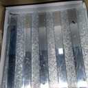 Peel and Stick Mirror Glass Mosaic Tile Self Adhesive 12 x 12 Inch Strip Beveled Mirror Tiles for Kitchen Backsplash Bathroom Wall(5 Sheets, Silver)