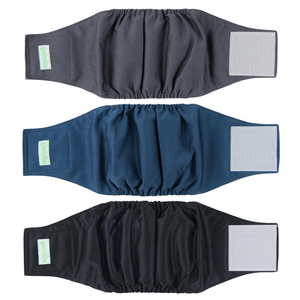 Wegreeco Washable Male Dog Belly Band (Stylish Pattern)  Pack of 3  Washable Male Dog Belly Wrap, Dog Diapers Male (Black, Charcoal, Navy, Large)