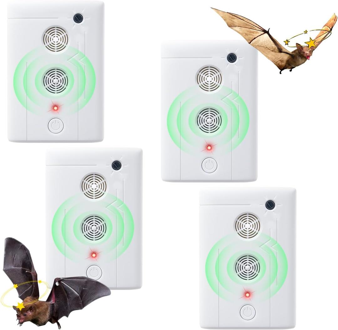 2025 Upgraded Ultrasonic Bat Repellent for Attic, Plug in Bat Deterrent Devices for Indoor Use, Friendly to Human & Pet (4)