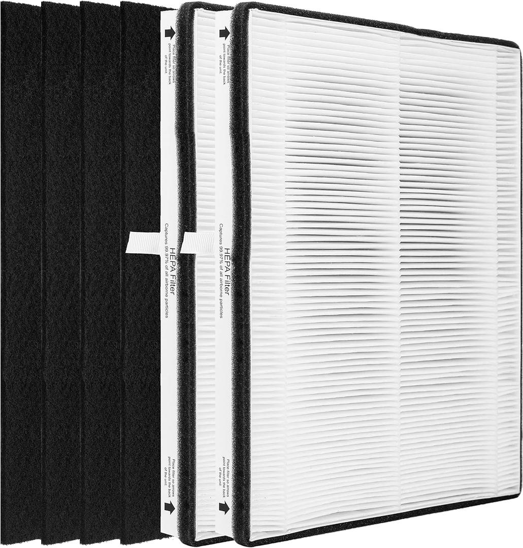 MD1-0022 Replacement Filter, Compatible with Vornado Air Purifier Models AC300, AC350, AC500, AC550, PCO200, PCO300 and PCO500, 2 HEPA Filter MD1-002 + 4 Pre-Filter MD1-0023
