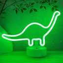 HOHOSIGN Dinosaur Neon Sign Dino Light Green LED Dinosaur Neon Light Room Decor for Boys Room Kids Girls Bedroom Nursery, Classroom Table Desk Stand Night LED Sign Toddlers Present Christmas Birthday