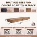 48 Solid Fireplace Mantel, Rustic Floating Wooden Shelf, Wall Mounted Mantel with Invisible Iron Bracket, Dark Oak