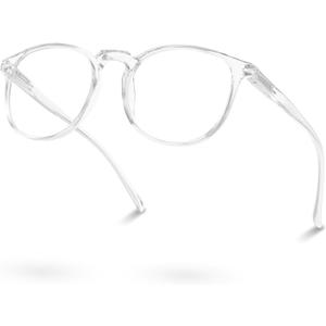 IBOANN Blue Light Glasses for Woman/Men, Fashion Blue Light Glasses Men, Fake Glasses Help Reduce Screen Fatigue (Transparent)