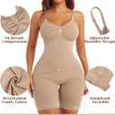 EUYZOU Shapewear Bodysuit for Women Tummy Control Seamless Sculpting Body Shaper Top, XL, Beige