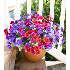 Dahlia Artificial Flowers for Outdoors Decoration, 6 Bundles Silk Flowers Fake Plants Realistic UV Resistant Faux Flowers for Outdoor Planters Front Door Yard Garden Patio Outside Home Indoor, Mix