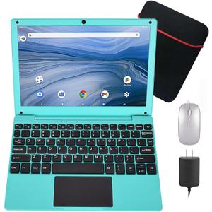 10.1Inch Laptop,Quad-Core Processor with Android 12.0 OS,2GB RAM,64GB EMMC,Built-in Camera,WiFi,USB Interface,Tpye-C Charging for Learning and Entertainment (Blue 2GB+64GB)
