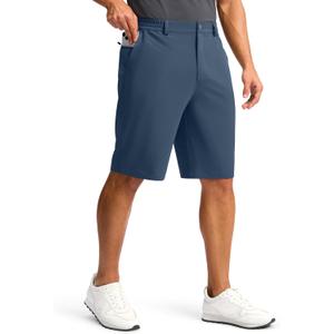 G Gradual Casual Shorts for Men 11" Lightweight Men's Golf Shorts Stretch with 3 Pockets Quick Dry Summer Breathable Shorts (Blue, XL)