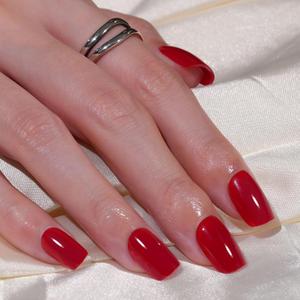 Cherry Red Press On Nails Short, Reusable Square Stick On Nails in 15 Sizes 30Pcs Soft Gel Glue On Nails Fake Nails Acrylic False Nails Manicure Kits for WomenMother's Day Gift